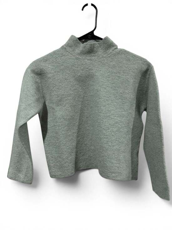 The Group Sweaters - Aritzia The Group 100% Wool Mock Neck Sweater Gray Cropped Minimalist XS